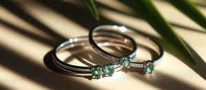 925 sterling silver rings with AA certified emeralds